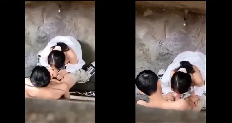 Quay lén em học sinh nữ bj cho eny trong hẻm